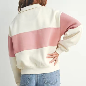 Nouveau design, service OEM, sweat-shirts d'hiver unis pour femme, pull ample tendance à col rond pour femme, en vente - Product Image 2