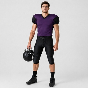 Ensemble de maillot de football américain, maillot d'équipe respirant avec pantalon assorti, pour l'entraînement sportif et les matchs - Product Image 2