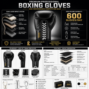 Gants de boxe de haute qualité pour l'entraînement et le sparring, logo personnalisé, sangle Velcro, lacets, cuir PU respirant - Product Image 6