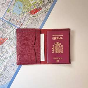 Cartera de Viaje Delgada de Cuero Genuino Personalizada con Bloqueo RFID, Funda Protectora para Tarjetas, Ecológica, Abierta y Corta PTH-0101 - Product Image 1