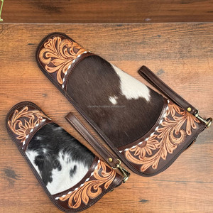 New High Quality Hand Tooled Leather Gun Covers Comfortable for Security Hold Genuine Leather <b>Concealed</b> Carry Clip Holster Cases - Product Image 4