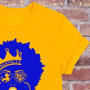 T-shirt SGRHO RHoyalty couleur or, lettres grecques personnalisées, tee-shirt de sororité, manches courtes, col rond, décontracté, mode estivale, vêtements unisexes - Product Image 3