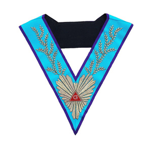 Collier Maçonnique du Maître Vénérable Memphis Misraim - Broderie Artisanale OEM, Broderie en Fil d'Argent - Product Image 1