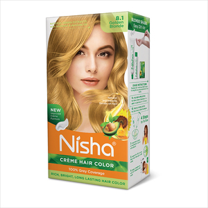 Coloration capillaire crème blond doré 120g, teinture permanente sans ammoniaque, longue durée, qualité cosmétique pour femmes, cheveux lisses et brillants - Product Image 1