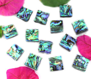 Pierre précieuse en nacre multicolore de forme carrée, taille personnalisée, pierre en vrac pour la fabrication de bijoux, vente en gros en vrac - Product Image 1