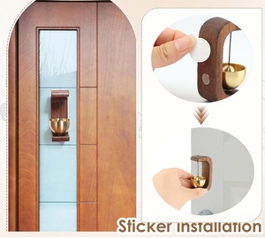 Timbre de Puerta de Madera Premium con Sonido de Campana de Cobre |   Campana de Entrada Moderna para Decoración del Hogar, Cafeterías y Tiendas - Product Image 2