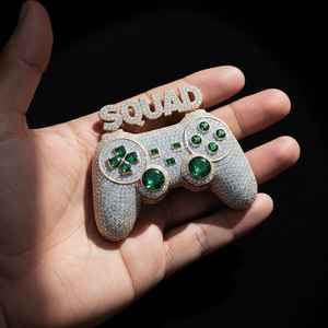 Custom Moissanite <b>Gaming</b> <b>Controller</b> Pendant Initial Remote <b>Controller</b> Hip Hop 925 Sterling Silver Fine Jewelry Pendants & Charms - Product Image 2