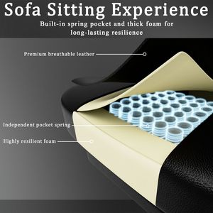 Sedia da Gaming Ergonomica per Adulti con Cuscino a Molle Insacchettate e Poggiapiedi in Pelle PU Traspirante - Product Image 3