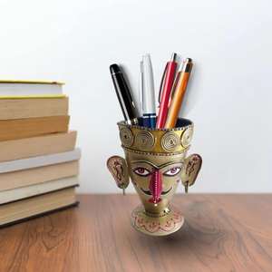 Handmade Tabletop Stationery Storage Box from India for Home School Office Use to Arrange Pens Pencils <b>Clips</b> and Small Supplies - Product Image 2