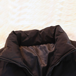 Veste matelassée pour homme, col montant, fermeture éclair, coupe-vent, épaisse, décontractée, manteau d'hiver, couleur unie, coupe classique, coupe-vent pour homme - Product Image 2