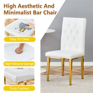 Juego de 4 Sillas de Comedor Blancas sin Brazos, Acabado Gris Elegante y Misterioso para el Comedor - Product Image 5
