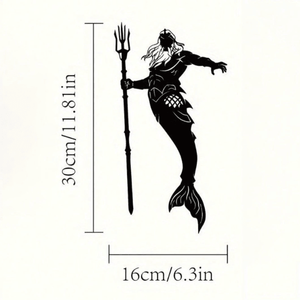 Set di decorazioni murali in metallo a tema sirena e uomo-pesciolino di CIFbuy - Squisita decorazione mitologica oceanica, realizzata a mano, opzioni regalo uniche - Product Image 4