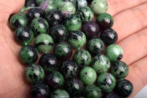 ลูกปัดพลอยทับทิมโซไซต์ธรรมชาติแท้ สีเขียวดำ ทรงกลม สำหรับทำเครื่องประดับ สร้อยข้อมือ สร้อยคอ - Product Image 2