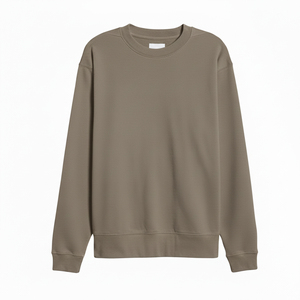 เสื้อสเวตเชิ้ตคอกลมทรงโอเวอร์ไซส์แบบยูนิเซ็กซ์ สีพื้น ผ้าถัก สวมใส่สบายๆ สำหรับฤดูใบไม้ร่วง ดีไซน์ใหม่ ทันสมัย ผลิตอย่างยั่งยืน - Product Image 1