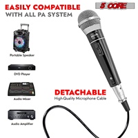Microphone dynamique XLR 5Core pour karaoké, chant et studio, micro portable