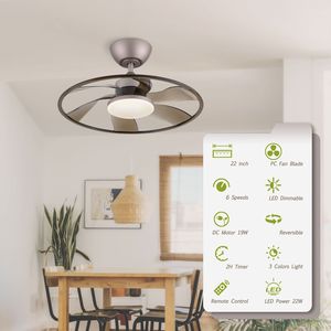 Ventilatore da Soffitto Smart LED Light Pro da 22 Pollici per Interni con Telecomando [Non Disponibile nel Weekend, Solo Ritiro TK/TEMU] - Product Image 3