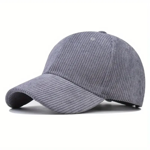 Casquette de baseball en velours côtelé avec sangle réglable, couleur unie, couleurs personnalisées, boucle dorée, unisexe, pour hommes et femmes, usage extérieur - Product Image 1
