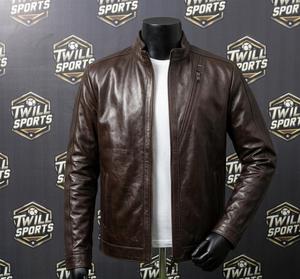 Chaqueta de Cuero Casual de Invierno para Hombre con Cuello Alto y Cierre de Cremallera, Impermeable, Moderna y de Alta Calidad para Exteriores - Product Image 2