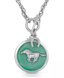 Silver-Tone Enamel Horse Pendant <b>Toggle</b> <b>Necklace</b> | 2028 - Product Image 1