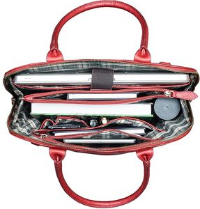 Sac en cuir véritable rouge classique de haute qualité pour femmes, deux poignées, fermeture à glissière, motif Saffiano, sac fourre-tout professionnel d'un fournisseur indien - Product Image 5