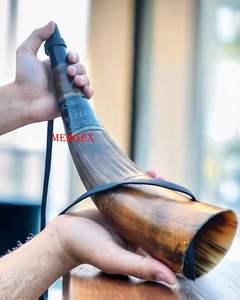 Porte-cornes en cuir poli, faits sur mesure, écologiques, en corne de buffle naturelle, avec sangle en cuir, pour les amoureux des animaux, imperméables - Product Image 4