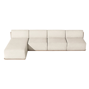 Ensemble de canapés modulaires d'extérieur modernes, luxe, en teck, durables, confortables, salon de jardin contemporain, meubles de jardin - Product Image 5
