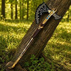 Hache Leviathan de Kratos, en acier forgé, manche en bois de rose, pour bricolage, cadeau pour garçons d'honneur, homme, mari, papa, anniversaire - Product Image 5