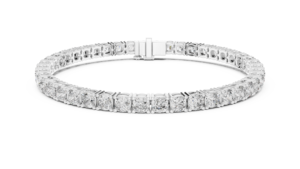 Pulsera de tenis de oro blanco de 14k con diamantes cultivados en laboratorio y micro pavé, chapada en rodio - Joyería de lujo para mujer para bodas - Product Image 5