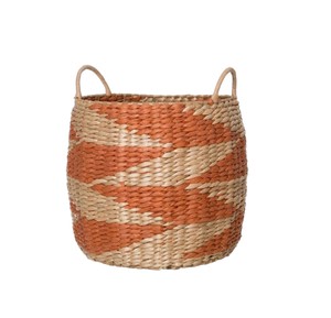 Wholesale Handcrafted Water Hyacinth <b>Basket</b> with Handles Natural Woven Storage Laundry <b>Hamper</b> Eco Friendly Decorative Plant Pot - Product Image 1