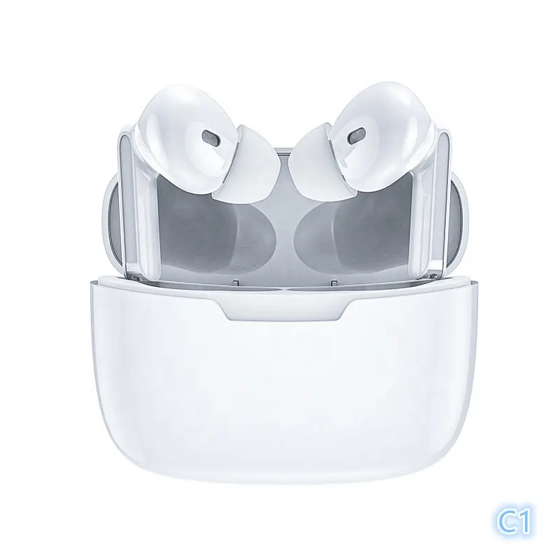 Hotriple C1 Fone de ouvido intra-auricular com caixa de carregamento de 200mAh, fone de ouvido com ferramentas privadas de alta qualidade de som