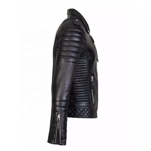 Chaqueta de Cuero Personalizada OEM Premium para Hombre, Estilo Motero Clásico, Cuero Genuino Duradero, Prenda de Moda - Product Image 4