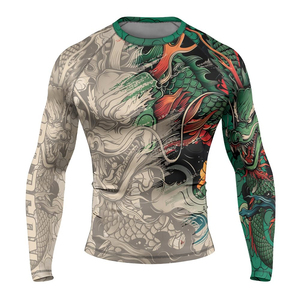 Rashguard d'arts martiaux, coutures renforcées, tissu compressif respirant, logo personnalisé, haut de gamme pour BJJ, MMA, grappling, homme. - Product Image 6
