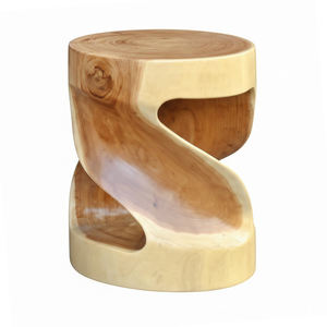 Luxury Artistic Organic Suar <b>Wood</b> Twisted Shape <b>Round</b> Selendang <b>Stool</b> Versatile Nightstand for Hotel Lobby Lounge Display Stand - Product Image 1