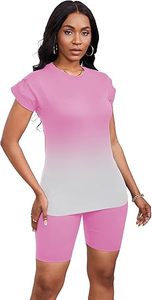 Women Solid Color Oversized Tee and Biker <b>Shorts</b> Set Fashion Casual <b>Lounge</b> Wear Two Piece Clothing Set - Product Image 2