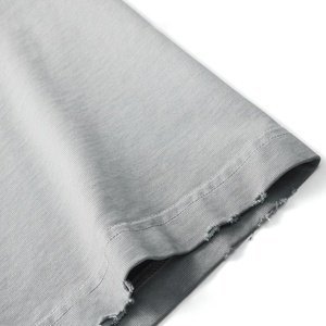T-shirt décontracté pour homme en coton lavé, couleur unie, coupe oversize, manches courtes, style été, tissu tricoté teint uni - Product Image 4