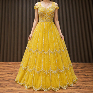 Elegante Vestido de Gala en Capas para Mujer, Escote Corazón, Largo hasta el Suelo, con Bordado de Cuentas, Estilo Princesa, Vestido de Tul para Fiesta - Product Image 1