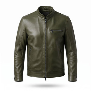 Veste en cuir sur mesure OEM pour hommes – Qualité supérieure, best-seller, écologique, mode hiver, col montant, logo frontal, à prix abordable - Product Image 1