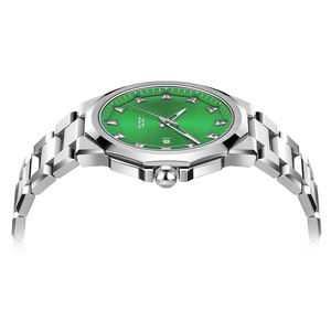 Relojes de Pulsera de Cuarzo de Lujo para Hombre, Estilo Ejecutivo con Logotipo Personalizado, Acero Inoxidable Verde, Resistentes al Agua, con Fecha Fácil de Leer - Product Image 3