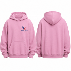 Sweat à capuche rose pour homme, 100% coton, uni, long, hiver, avec poche avant, style décontracté streetwear - Product Image 2