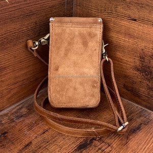 กระเป๋าใส่โทรศัพท์หนังกลับตะเข็บบูตกระเป๋าใส่บัตรเครดิตหนังแท้ตะวันตกที่ใส่โทรศัพท์กระเป๋าสะพายข้างสำหรับผู้หญิง - Product Image 5