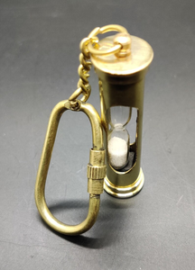 Personalized Brass Sand Timer <b>Keyring</b> Vintage Hourglass Keychain Custom <b>Engraved</b> Timepiece Gift Decorative Metal Key Holder - Product Image 2