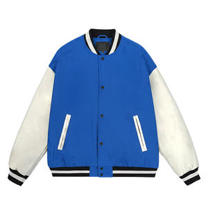 แจ็คเก็ตวาร์ซิตี้พรีเมียม ผ้าขนสัตว์หนา แขนหนัง แจ็คเก็ตเบสบอลแบบ Letterman ปักลายเชนิลล์ตามสั่ง เสื้อผ้าแฟชั่นสตรีทแวร์ - Product Image 2