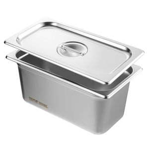 Pacco da tavolo commerciale di dimensioni 1/3 da 0.8mm di spessore Anti-marmellata in acciaio inossidabile coperchio per vaschetta da vapore da 6 pollici - Product Image 1