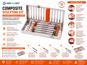 Kit de Instrumentos Dentales Operativos y Restauradores Premium con Caja de Examen para 8 Instrumentos OEM Zetomed Pro - Product Image 5
