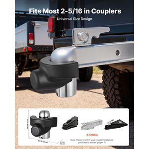 Lucchetto Antifurto per Gancio Traino Rinforzato a 3 Punte, Compatibile con Accoppiatore 2-5/16, Resistente alle Forzature, con 3 Chiavi - Product Image 4