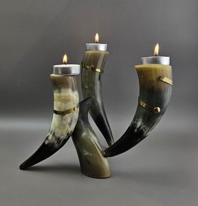 Candelabro Contemporáneo en Forma de Cuerno para Decoración de Mesa de Comedor y Arreglo Decorativo con Luz de Velas Elegante - Product Image 1