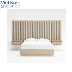 Elegante cama de madera para una vida cómoda-Cama de madera dura para habitaciones y apartamentos modernos-Suministro directo de fábrica de Vietnam - Product Image 3
