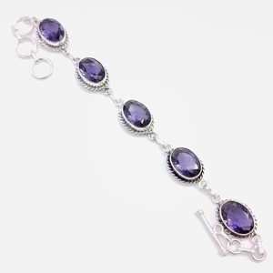 เครื่องประดับเงินทำด้วยมือโบราณกำไลข้อมือสายรุ้งมูนสโตนธรรมชาติ - Product Image 4
