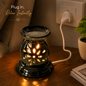 Luxury <b>Ceramic</b> Electric Aroma <b>Diffuser</b> | Handcrafted Essential Oil Burner for Aromatherapy Home Spa Wellness Decor Gift Premium - Product Image 4