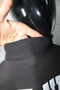 THE WELL BLACK <b>Mock</b> <b>Neck</b> Sweatshirt 100% WHITE Applique Embroidery wide <b>neck</b> Sweatshirt Finer Threads - Product Image 6